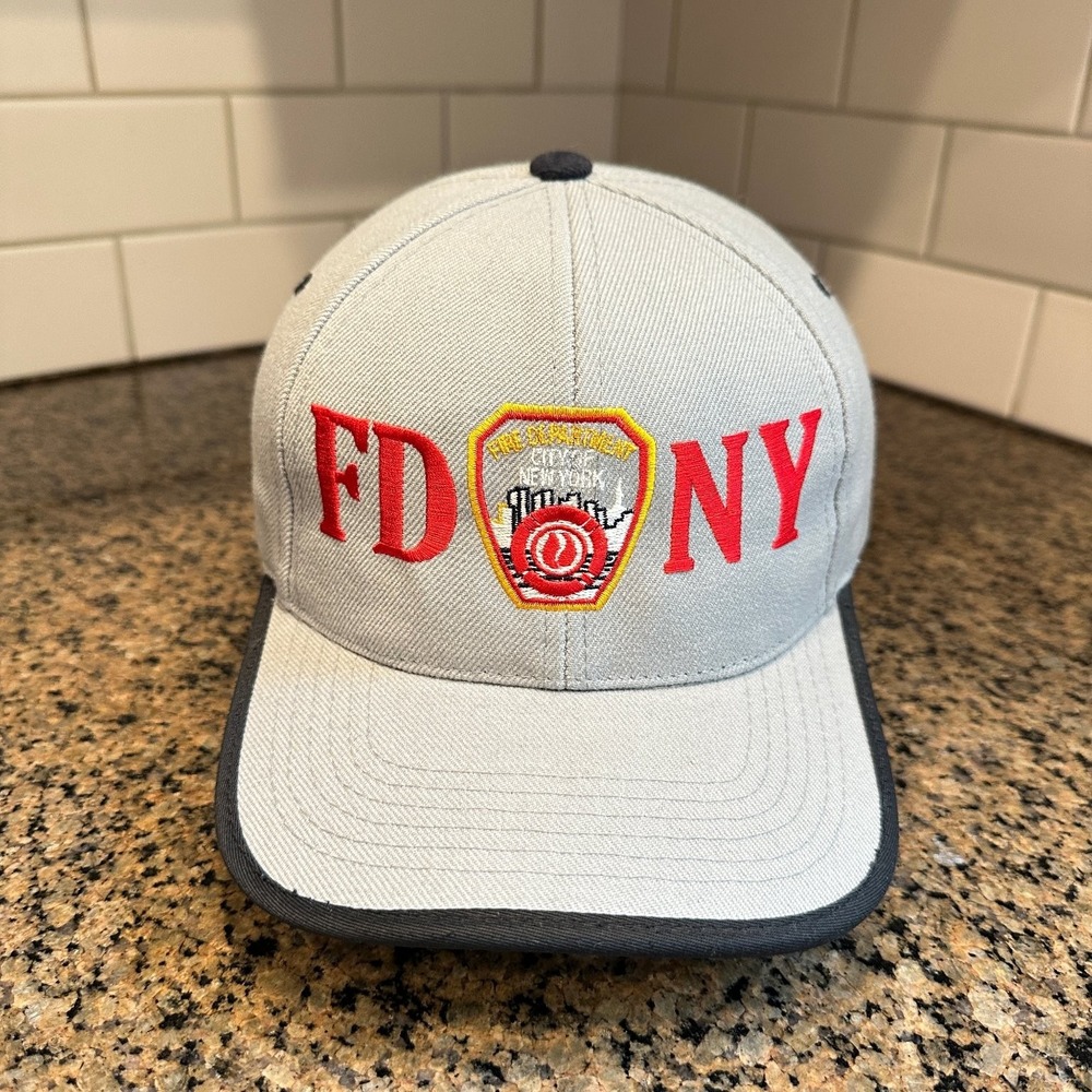 FDNY Fire Dept New York Preservation Comp Adjustable Hat Cap OSFA Grey